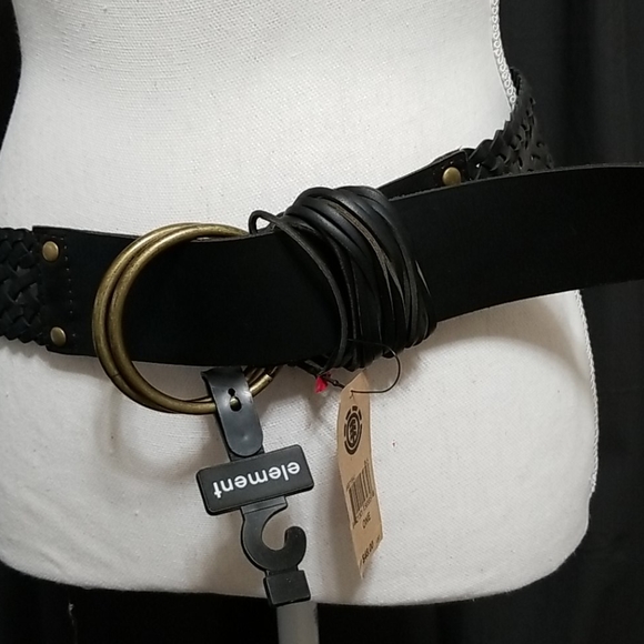 Weaved Black Leather Belt by Element - Picture 2 of 7